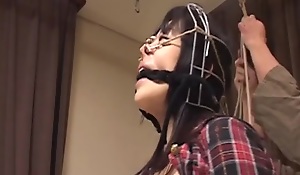 Subtitled bizarre CMNF Japanese nose hook S&m thrashing