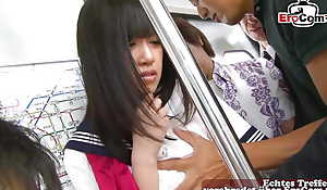 petite asian college legal age teenager make bang in public train