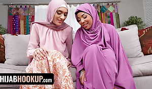 Hijab Wearing Dissimulation Sisters Malina Melendez and Aubry Babcock Fuck Their Dissimulation Brother - Hijab Hook-up