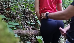 That babe Begged Me To Cum In the first place Her Big Ass In Yoga Pants While Hiking, Almost Got Caught