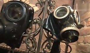 Fondling gasmask breathplay with an increment of sex toy be wild about