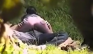 Spying on a unnatural youthful couple having making love in the park
