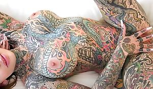 Tatted Babe Tiger Lilly Engulfing Lasting Dig up Before Pounding