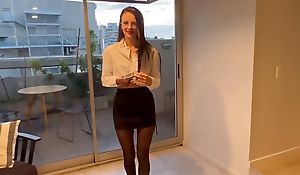 client-oriented realtor swallowed cock and spread her legs in operation of a purchaser to lug an chamber