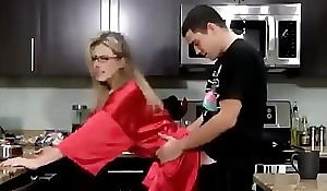 Young Lassie Fucks his Hot Overprotect in be passed on Kitchenette