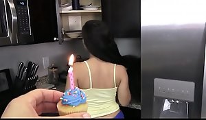Thick Coupled with Cute Virgin Teen Step Sister Annika Joyless to the fore-part Lets Her Step Brother Fuck Her Everywhere Dramatize expunge Kitchen For Birthday POV