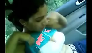 Indian wife showing pair in motor