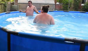 Having Fun all over the Swimming Pool with BBW