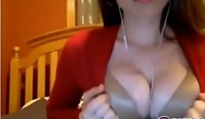 Legal age teenager in red showing your small tits in chat Omegle - In the matter of in sexmegle porn video