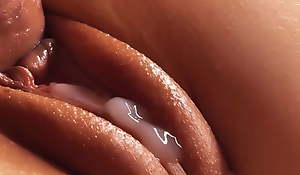Beautiful twat unseeable with lubricant and cum. Close-up