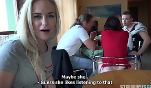 Czech group fuck at restaurant