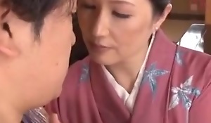 Japanese Female parent Fucking In Kimono with Son