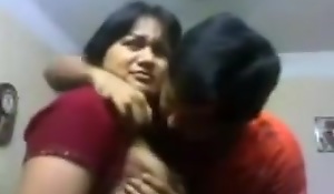 Indian Bhabi n Devar On tap Accommodation billet Giving A Kiss & titties engulf