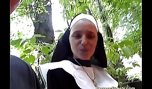 Unreasoned german nun likes 10-Pounder