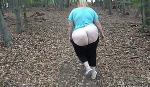 Young chubby unladylike with nice curves deep throats and fucks boyfriend in an obstacle woods