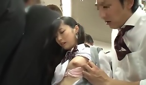Innocent schoolgirl immediately molested in the train without notice 2