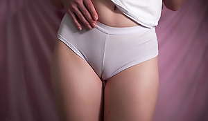 Local Cameltoe Rag At hand Tight White Knickers